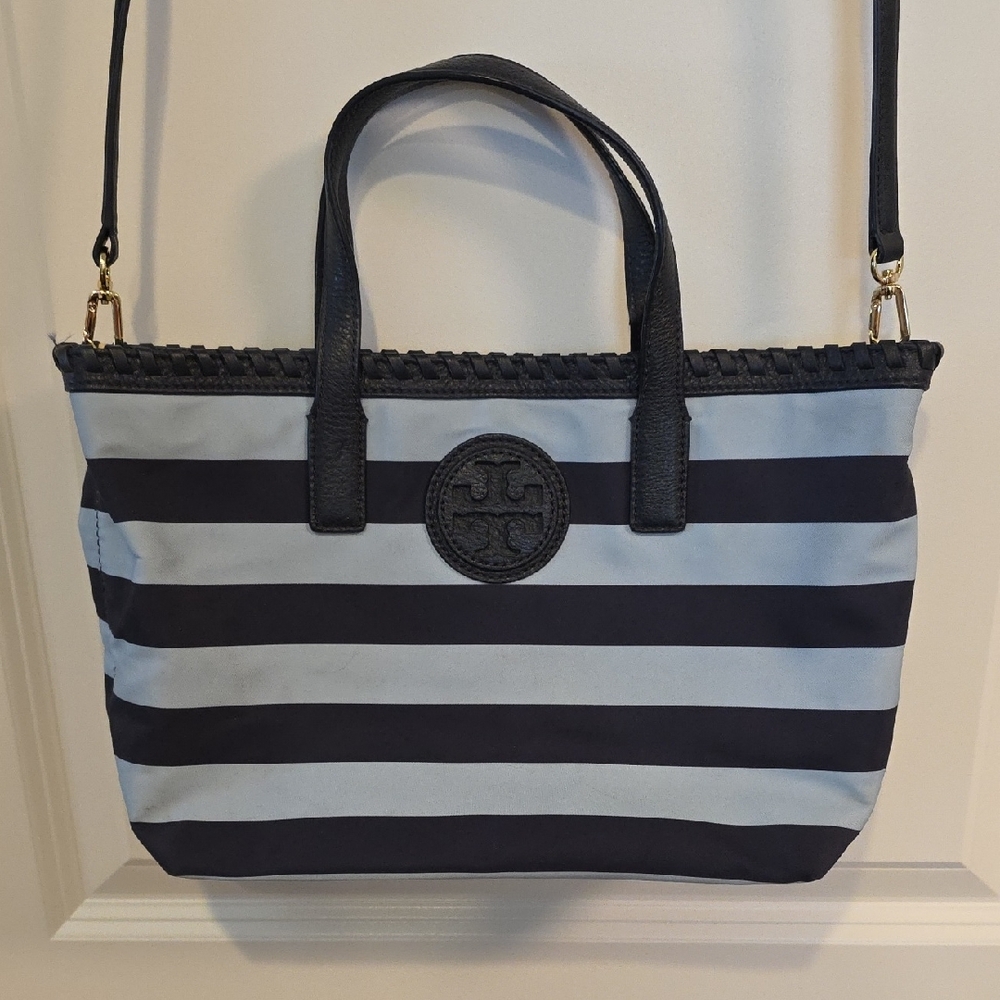 Striped Black and White Tote Bag - Picture 2 of 5